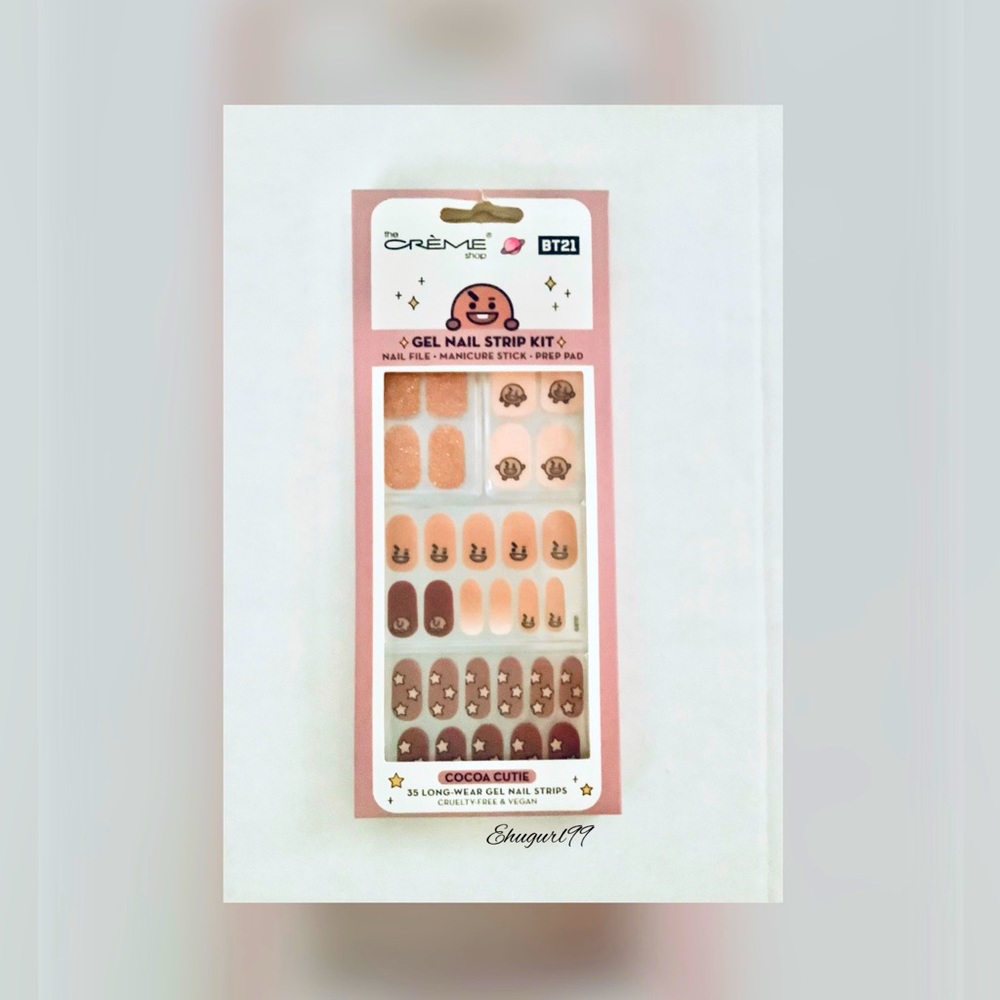 The Créme Shop BT21  GEL NAIL STRIP KIT COCOA CUTIE 35 LONG WEAR GEL NAIL STRIPS